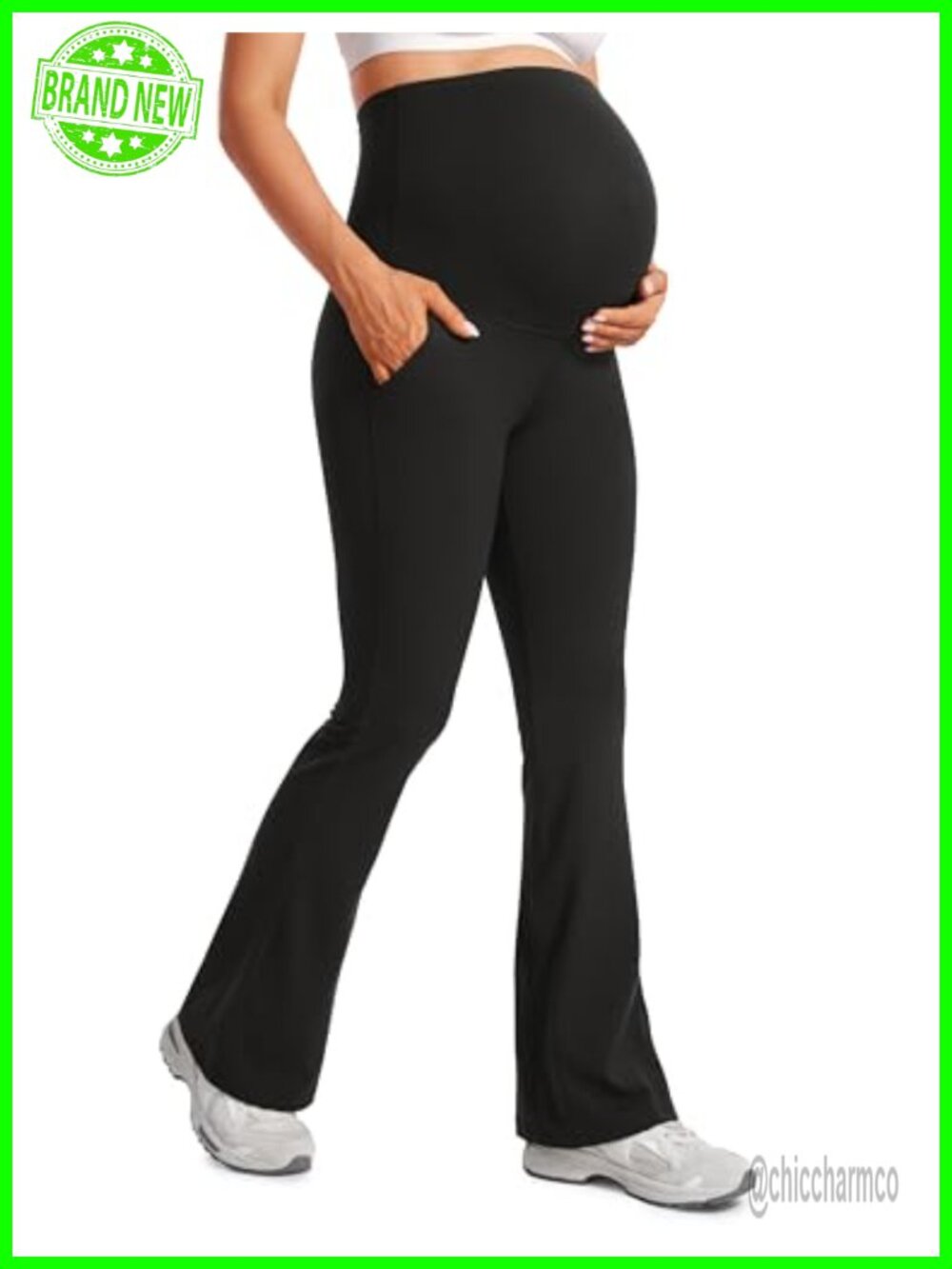 Maternity Flare Leggings Butterluxe Super High Rise Side Pockets Yoga Lounge